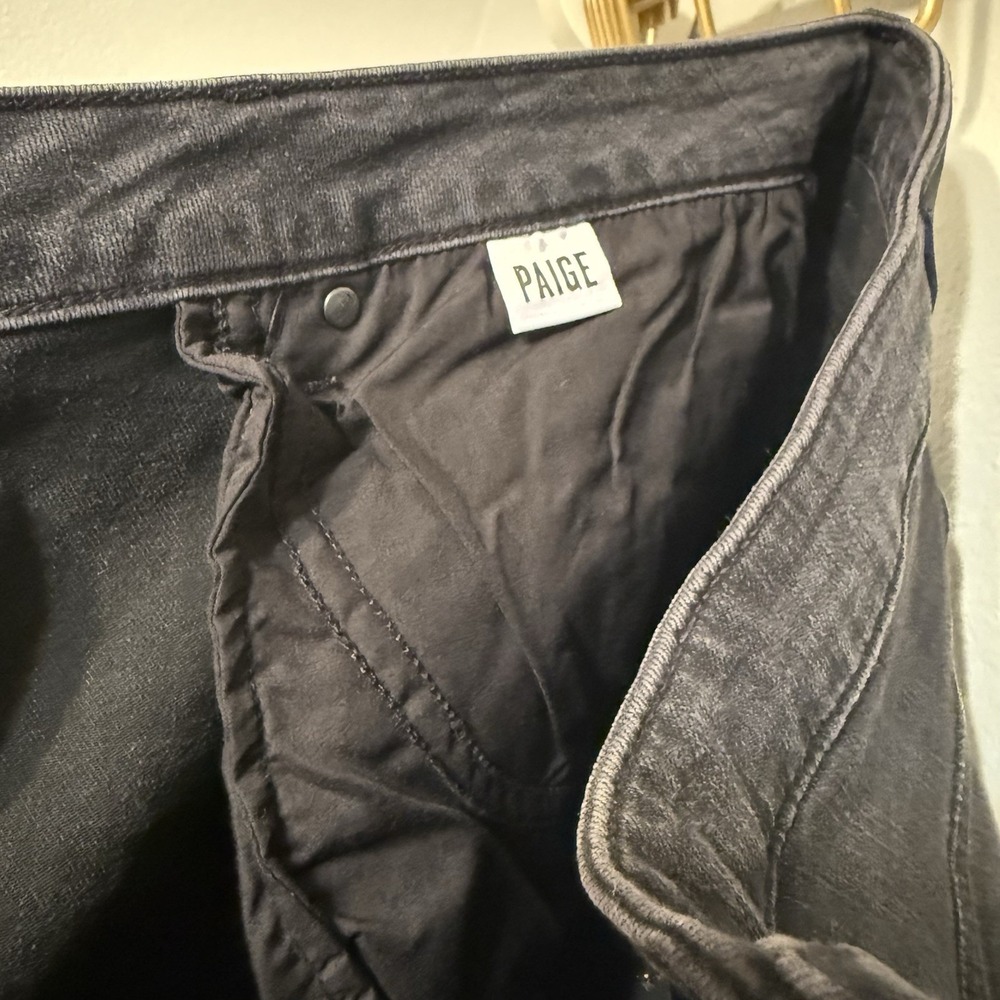 Paige Denim Sarah Slim Leg High Rise Black Willow Jeans Plus Size Women 20W - Picture 9 of 13
